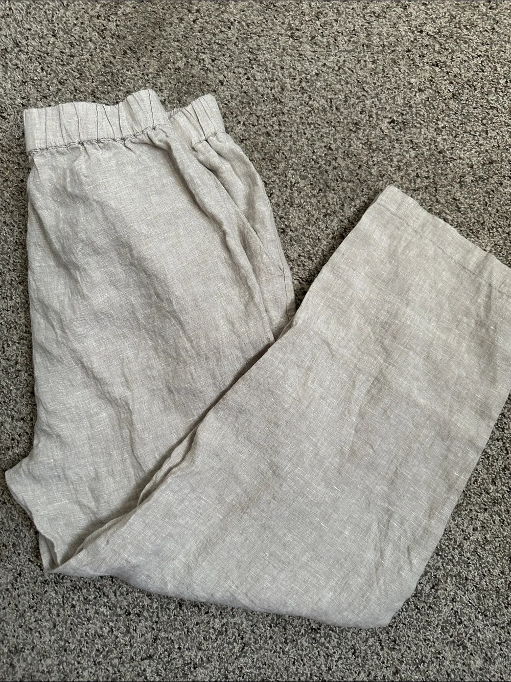 Quince Linen Relaxed Pants in Light Beige size M summer breathable